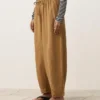 Pantaloni a palloncino in misto lyocell e 24% lino con cuciture Pantaloni a palloncino in misto lyocell e 24% lino con cuciture