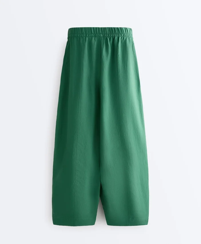 Pantaloni a palloncino in misto lyocell e 24% lino con cuciture Pantaloni a palloncino in misto lyocell e 24% lino con cuciture