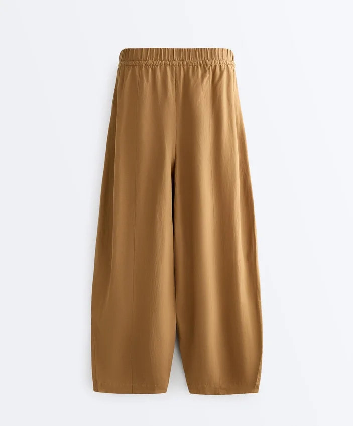 Pantaloni a palloncino in misto lyocell e 24% lino con cuciture Pantaloni a palloncino in misto lyocell e 24% lino con cuciture