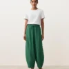 Pantaloni a palloncino in misto lyocell e 24% lino con cuciture Pantaloni a palloncino in misto lyocell e 24% lino con cuciture