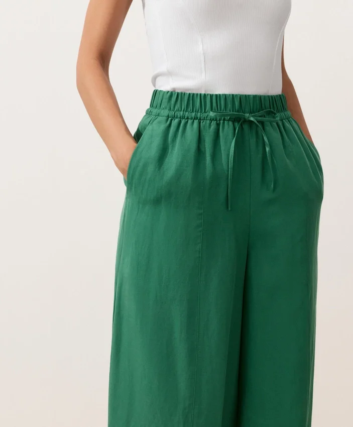 Pantaloni a palloncino in misto lyocell e 24% lino con cuciture Pantaloni a palloncino in misto lyocell e 24% lino con cuciture