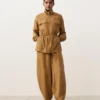 Pantaloni a palloncino in misto lyocell e 24% lino con cuciture Pantaloni a palloncino in misto lyocell e 24% lino con cuciture