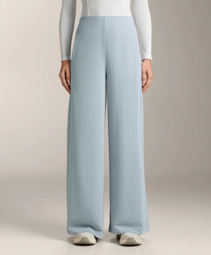 Pantaloni a righe asimmetriche in modal Pantaloni a righe asimmetriche in modal