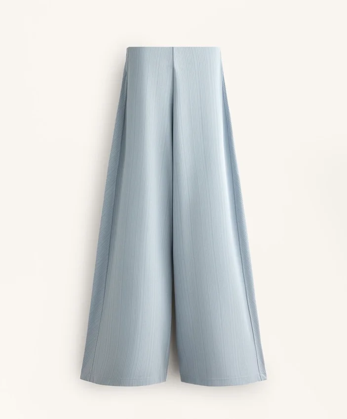 Pantaloni a righe asimmetriche in modal Pantaloni a righe asimmetriche in modal