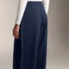 Pantaloni a sacchetto con piega laterale e modal spazzolato Pantaloni a sacchetto con piega laterale e modal spazzolato