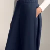 Pantaloni a sacchetto con piega laterale e modal spazzolato Pantaloni a sacchetto con piega laterale e modal spazzolato