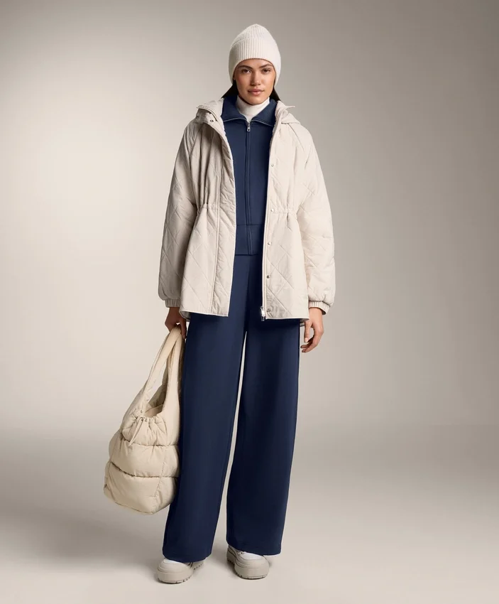 Pantaloni a sacchetto con piega laterale e modal spazzolato Pantaloni a sacchetto con piega laterale e modal spazzolato