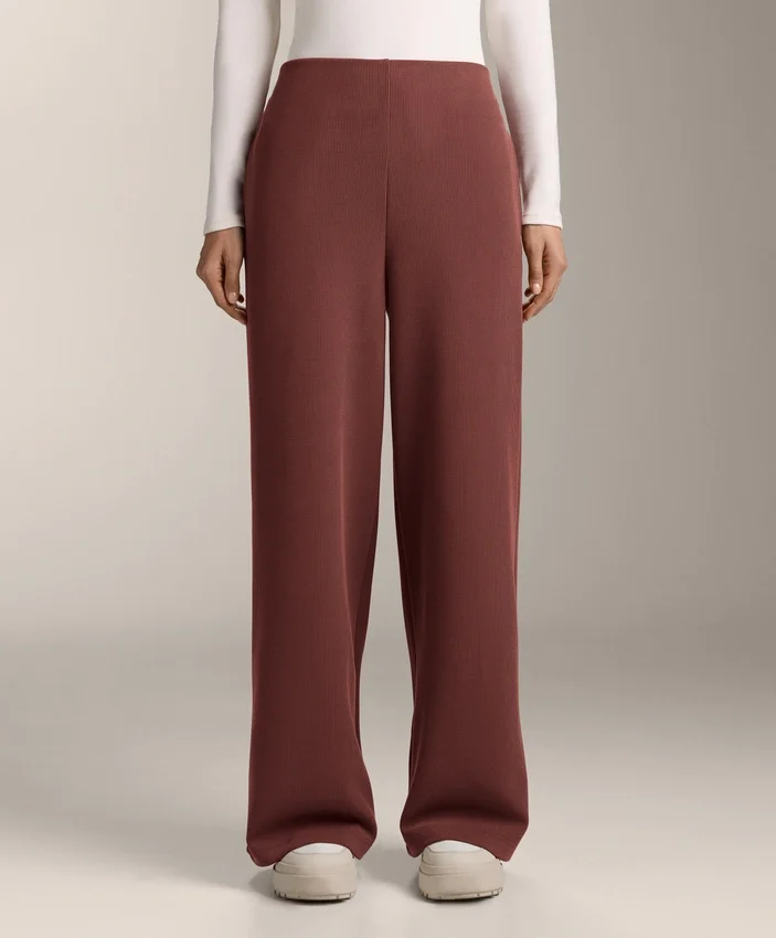 Pantaloni a vita alta a costine con modal Soft Touch Pantaloni a vita alta a costine con modal Soft Touch