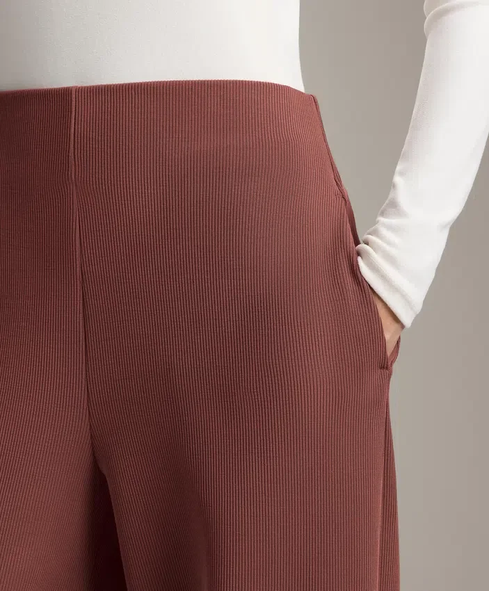 Pantaloni a vita alta a costine con modal Soft Touch Pantaloni a vita alta a costine con modal Soft Touch