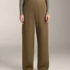 Pantaloni a vita alta a gamba dritta effetto neoprene Pantaloni a vita alta a gamba dritta effetto neoprene