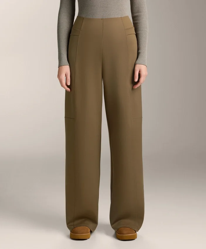 Pantaloni a vita alta a gamba dritta effetto neoprene Pantaloni a vita alta a gamba dritta effetto neoprene