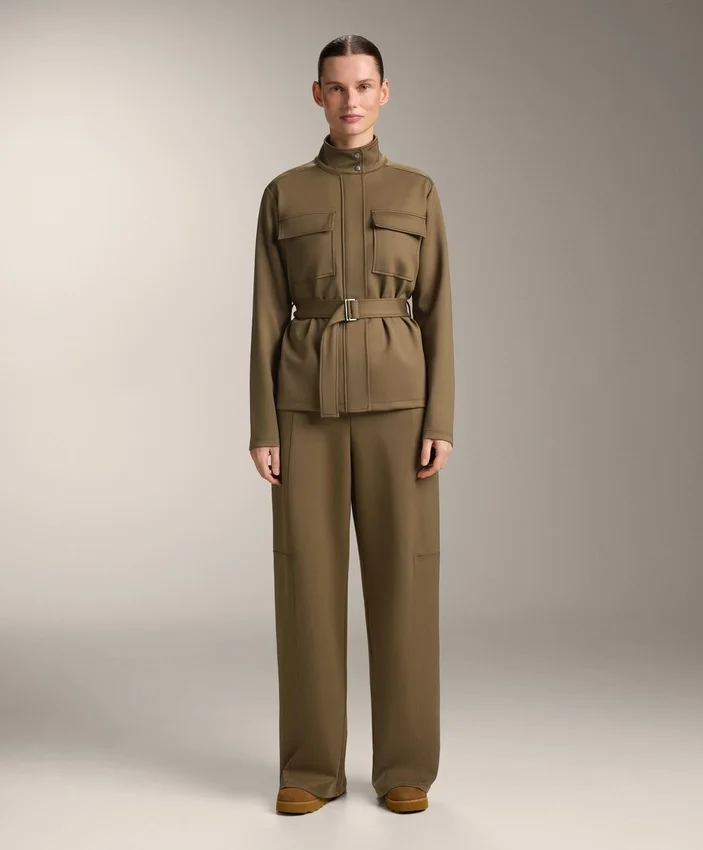 Pantaloni a vita alta a gamba dritta effetto neoprene Pantaloni a vita alta a gamba dritta effetto neoprene