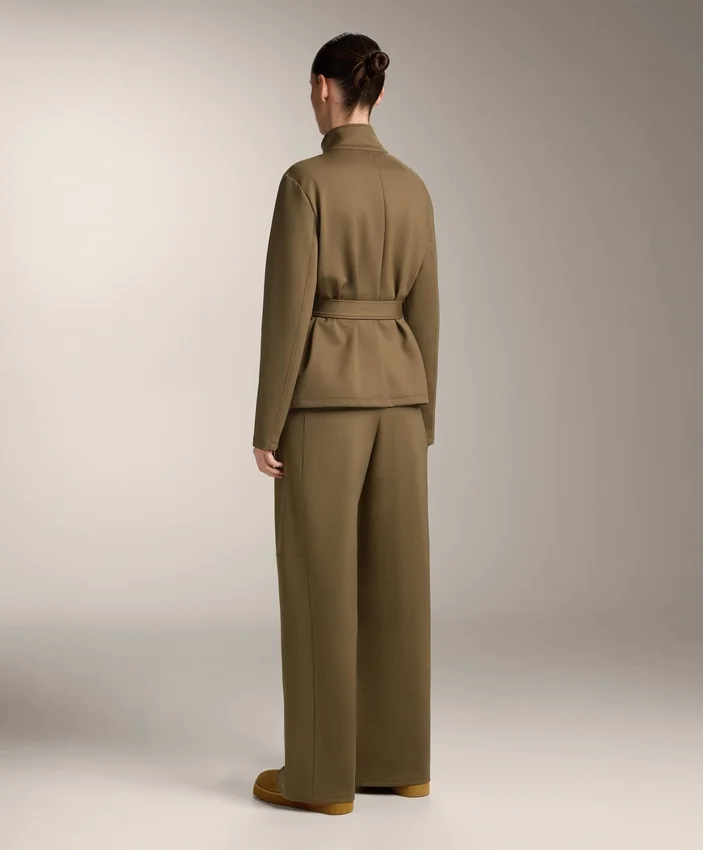 Pantaloni a vita alta a gamba dritta effetto neoprene Pantaloni a vita alta a gamba dritta effetto neoprene