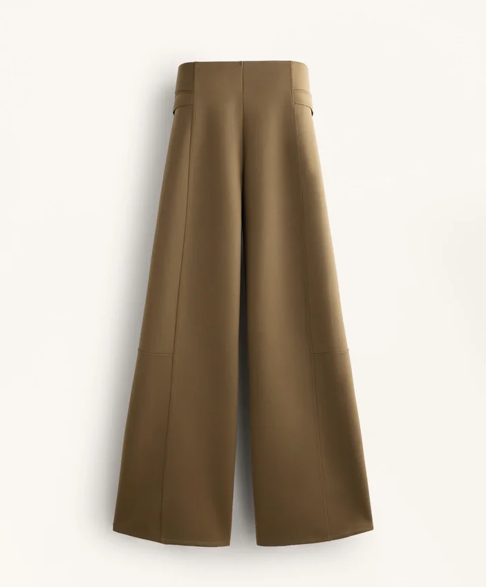 Pantaloni a vita alta a gamba dritta effetto neoprene Pantaloni a vita alta a gamba dritta effetto neoprene