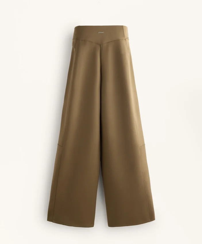Pantaloni a vita alta a gamba dritta effetto neoprene Pantaloni a vita alta a gamba dritta effetto neoprene