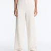 Pantaloni a vita alta a gamba larga con gessato Soft Touch al tatto Pantaloni a vita alta a gamba larga con gessato Soft Touch al tatto