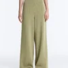 Pantaloni a vita alta a gamba larga con gessato Soft Touch al tatto Pantaloni a vita alta a gamba larga con gessato Soft Touch al tatto