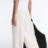 Pantaloni a vita alta a gamba larga con gessato Soft Touch al tatto Pantaloni a vita alta a gamba larga con gessato Soft Touch al tatto
