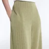 Pantaloni a vita alta a gamba larga con gessato Soft Touch al tatto Pantaloni a vita alta a gamba larga con gessato Soft Touch al tatto