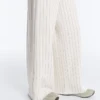 Pantaloni a vita alta a gamba larga con gessato Soft Touch al tatto Pantaloni a vita alta a gamba larga con gessato Soft Touch al tatto