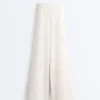 Pantaloni a vita alta a gamba larga con gessato Soft Touch al tatto Pantaloni a vita alta a gamba larga con gessato Soft Touch al tatto