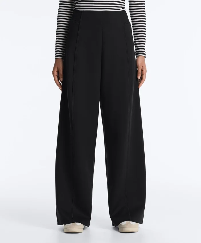 Pantaloni a vita alta a gamba larga effetto neoprene Pantaloni a vita alta a gamba larga effetto neoprene