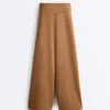 Pantaloni a vita alta a gamba larga effetto neoprene Pantaloni a vita alta a gamba larga effetto neoprene