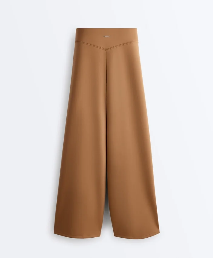 Pantaloni a vita alta a gamba larga effetto neoprene Pantaloni a vita alta a gamba larga effetto neoprene