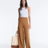 Pantaloni a vita alta a gamba larga effetto neoprene Pantaloni a vita alta a gamba larga effetto neoprene