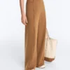 Pantaloni a vita alta a gamba larga effetto neoprene Pantaloni a vita alta a gamba larga effetto neoprene