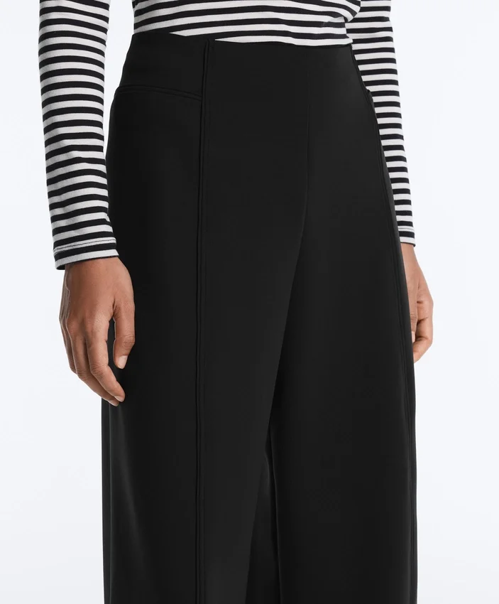 Pantaloni a vita alta a gamba larga effetto neoprene Pantaloni a vita alta a gamba larga effetto neoprene