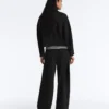 Pantaloni a vita alta a gamba larga effetto neoprene Pantaloni a vita alta a gamba larga effetto neoprene