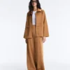 Pantaloni a vita alta a gamba larga effetto neoprene Pantaloni a vita alta a gamba larga effetto neoprene