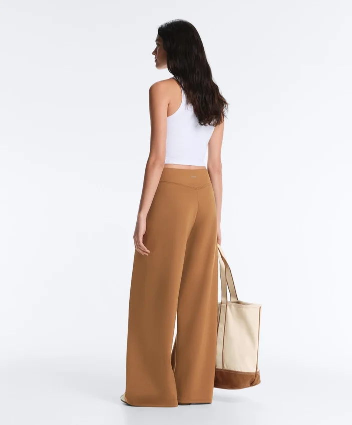 Pantaloni a vita alta a gamba larga effetto neoprene Pantaloni a vita alta a gamba larga effetto neoprene
