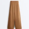 Pantaloni a vita alta a gamba larga effetto neoprene Pantaloni a vita alta a gamba larga effetto neoprene
