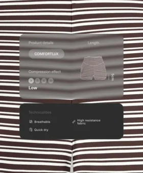 Pantaloni a vita alta a righe Comfortlux da 5 cm