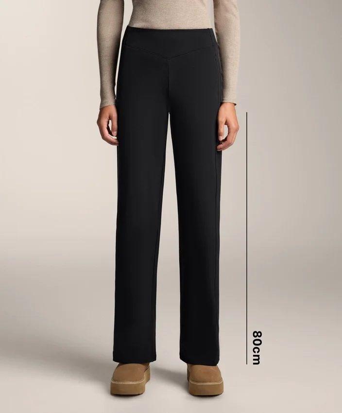 Pantaloni a vita alta, caldi e a gamba dritta Pantaloni a vita alta, caldi e a gamba dritta