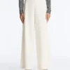 Pantaloni a vita alta in twill a gamba larga con pieghe Pantaloni a vita alta in twill a gamba larga con pieghe