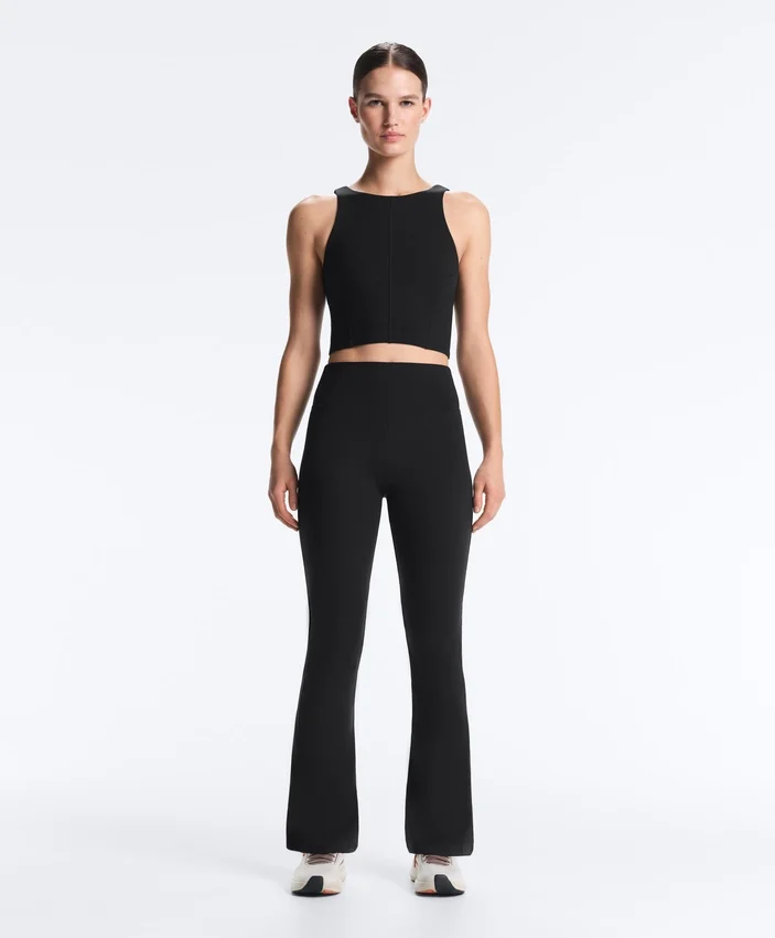 Pantaloni a zampa a vita alta Evermove Pantaloni a zampa a vita alta Evermove