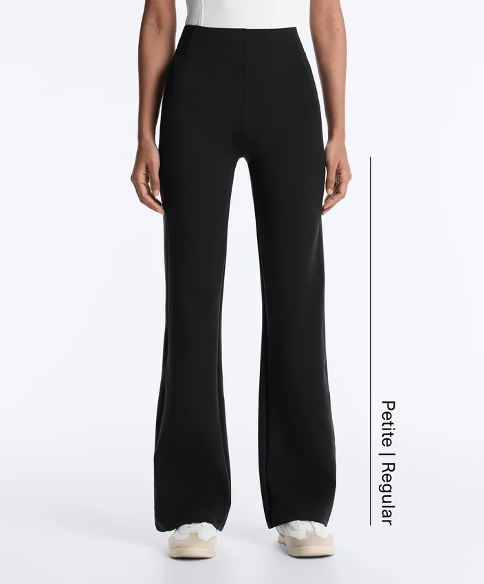 Pantaloni a zampa d’elefante a vita alta effetto neoprene Pantaloni a zampa d’elefante a vita alta effetto neoprene