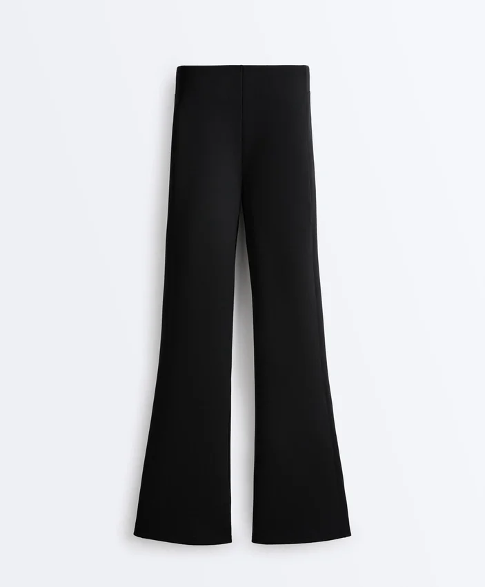 Pantaloni a zampa d’elefante a vita alta effetto neoprene Pantaloni a zampa d’elefante a vita alta effetto neoprene