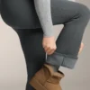 Pantaloni a zampa d’elefante con costine extra caldi senza cuciture a vita altissima Pantaloni a zampa d’elefante con costine extra caldi senza cuciture a vita altissima