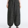 Pantaloni bloomer a quadri in cotone Pantaloni bloomer a quadri in cotone