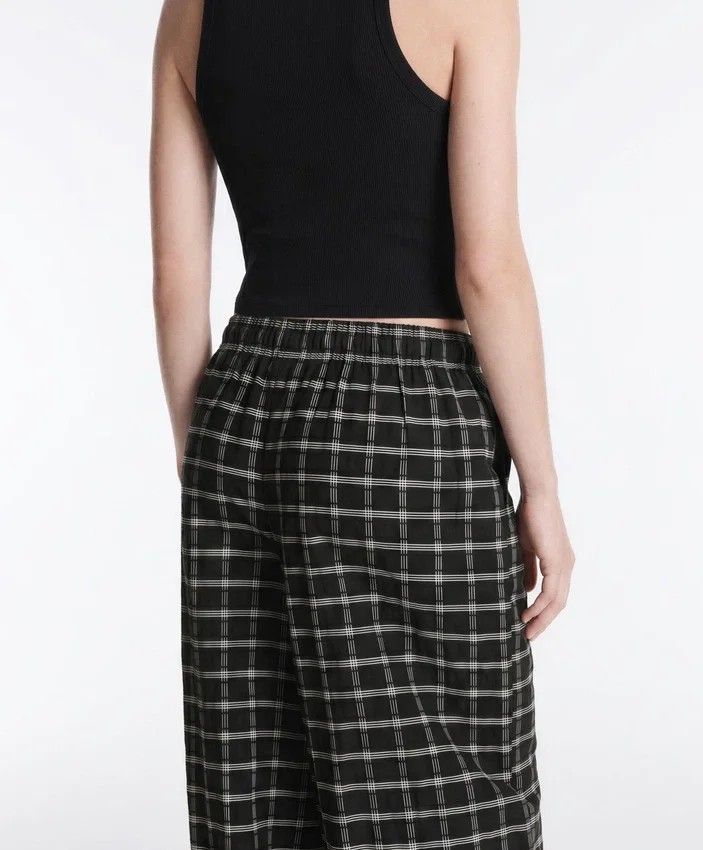 Pantaloni bloomer a quadri in cotone Pantaloni bloomer a quadri in cotone