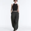 Pantaloni bloomer a quadri in cotone Pantaloni bloomer a quadri in cotone