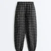 Pantaloni bloomer a quadri in cotone Pantaloni bloomer a quadri in cotone
