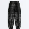 Pantaloni bloomer a quadri in cotone Pantaloni bloomer a quadri in cotone