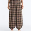 Pantaloni bloomer a quadri in misto cotone Pantaloni bloomer a quadri in misto cotone
