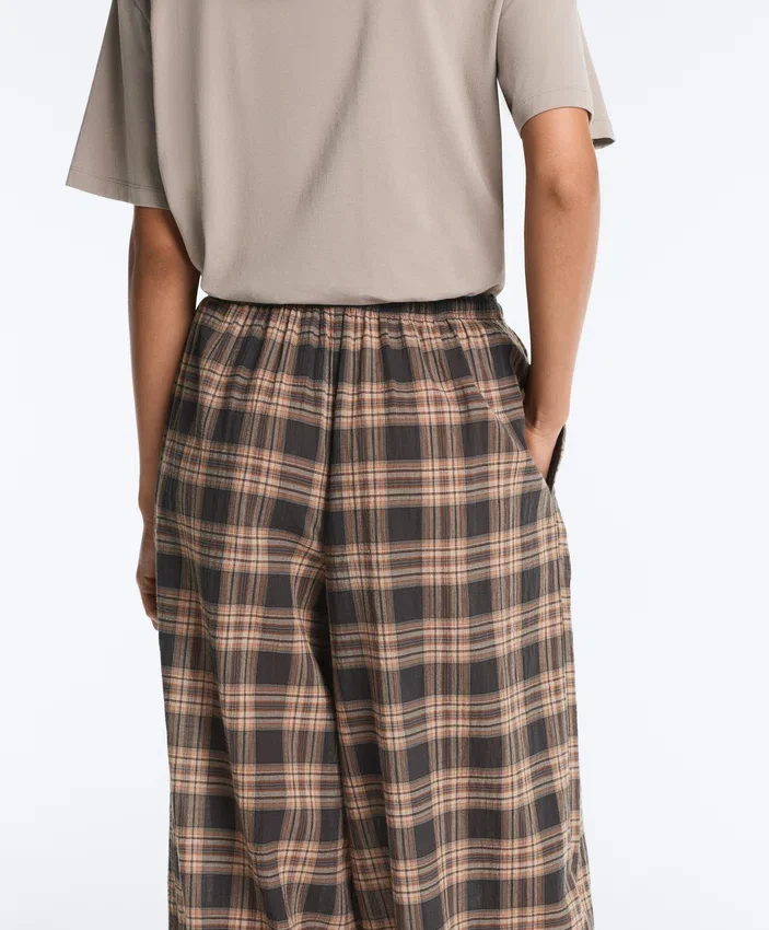 Pantaloni bloomer a quadri in misto cotone Pantaloni bloomer a quadri in misto cotone