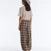 Pantaloni bloomer a quadri in misto cotone Pantaloni bloomer a quadri in misto cotone